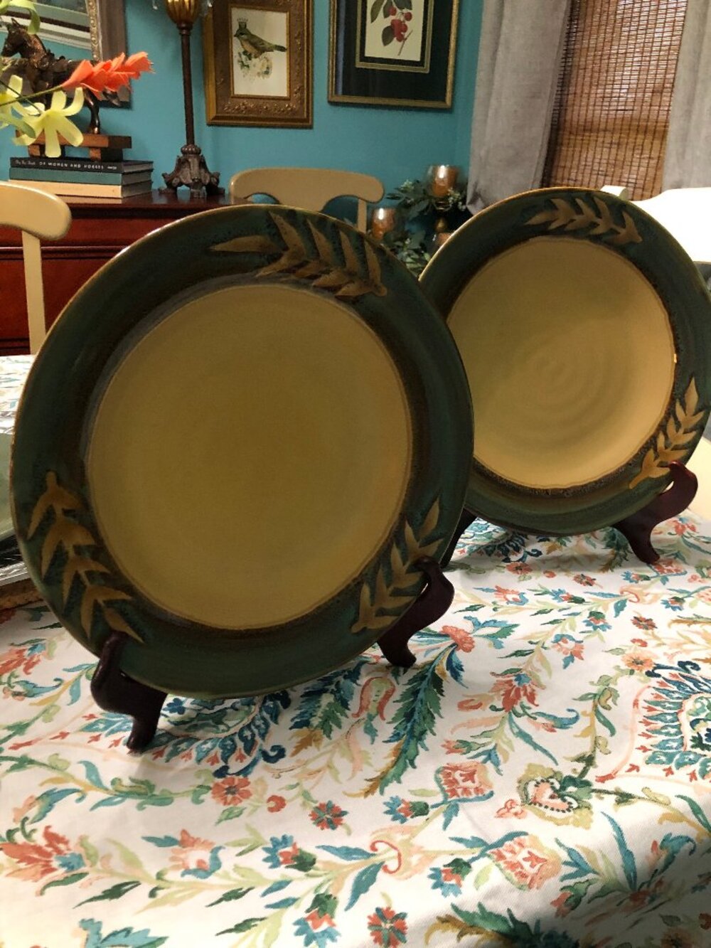 Two "Style Eyes" for Baum Bros Dry Bamboo stoneware plates